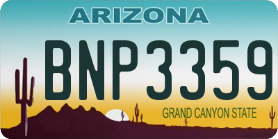 AZ license plate BNP3359