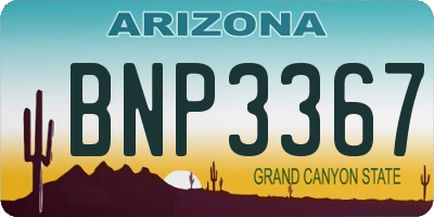 AZ license plate BNP3367