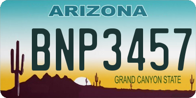 AZ license plate BNP3457
