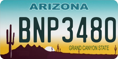 AZ license plate BNP3480