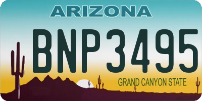 AZ license plate BNP3495