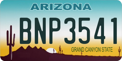 AZ license plate BNP3541