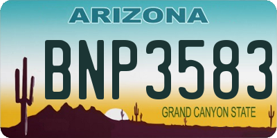 AZ license plate BNP3583
