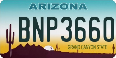 AZ license plate BNP3660