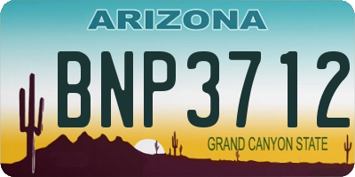AZ license plate BNP3712