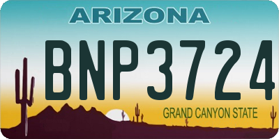 AZ license plate BNP3724