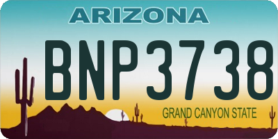 AZ license plate BNP3738