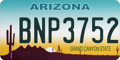 AZ license plate BNP3752