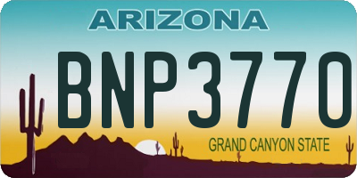 AZ license plate BNP3770