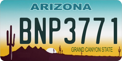 AZ license plate BNP3771