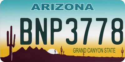 AZ license plate BNP3778