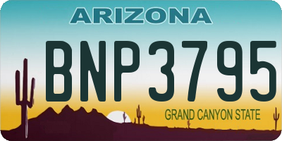 AZ license plate BNP3795
