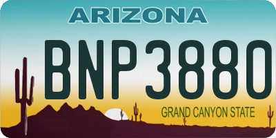 AZ license plate BNP3880