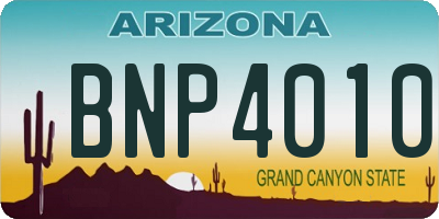 AZ license plate BNP4010