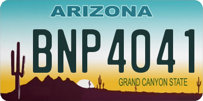 AZ license plate BNP4041