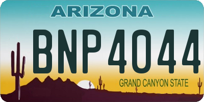 AZ license plate BNP4044
