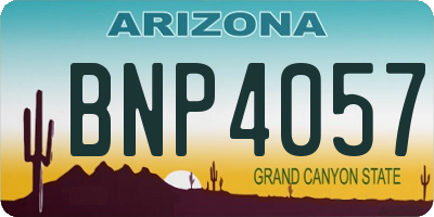 AZ license plate BNP4057