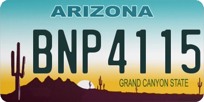AZ license plate BNP4115