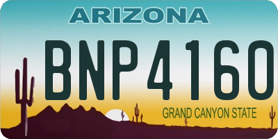 AZ license plate BNP4160