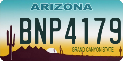 AZ license plate BNP4179