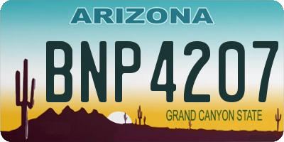 AZ license plate BNP4207