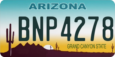 AZ license plate BNP4278