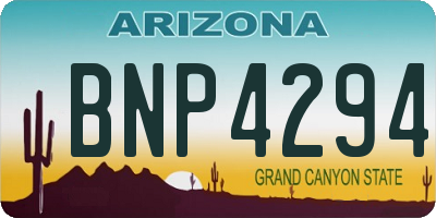 AZ license plate BNP4294
