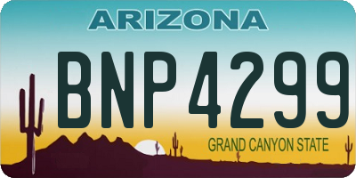 AZ license plate BNP4299