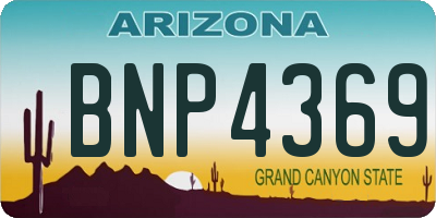AZ license plate BNP4369