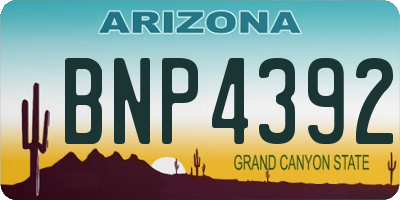 AZ license plate BNP4392