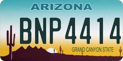AZ license plate BNP4414