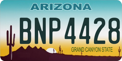 AZ license plate BNP4428