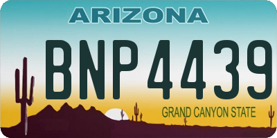 AZ license plate BNP4439