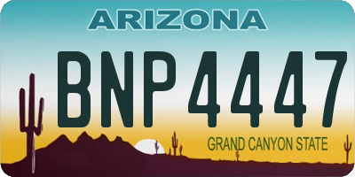 AZ license plate BNP4447