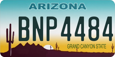 AZ license plate BNP4484