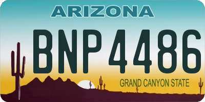 AZ license plate BNP4486