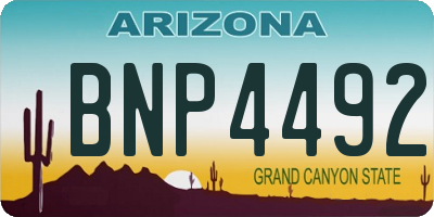AZ license plate BNP4492