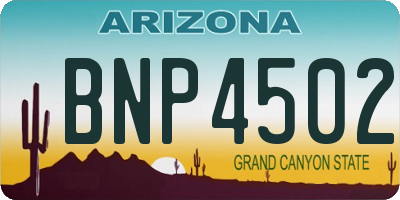AZ license plate BNP4502