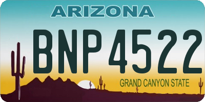 AZ license plate BNP4522