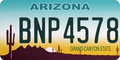 AZ license plate BNP4578