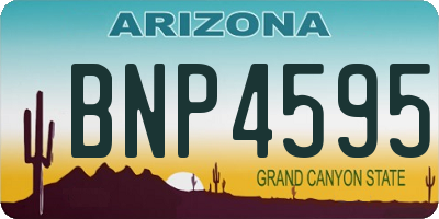 AZ license plate BNP4595
