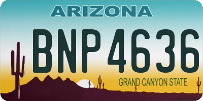 AZ license plate BNP4636