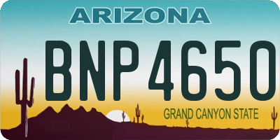 AZ license plate BNP4650