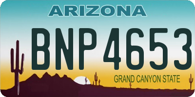 AZ license plate BNP4653