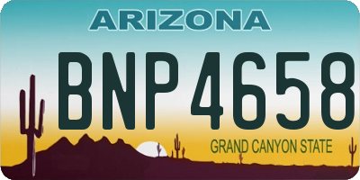 AZ license plate BNP4658