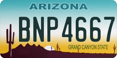 AZ license plate BNP4667