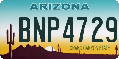 AZ license plate BNP4729