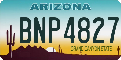 AZ license plate BNP4827