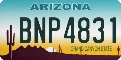 AZ license plate BNP4831
