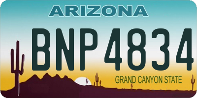 AZ license plate BNP4834